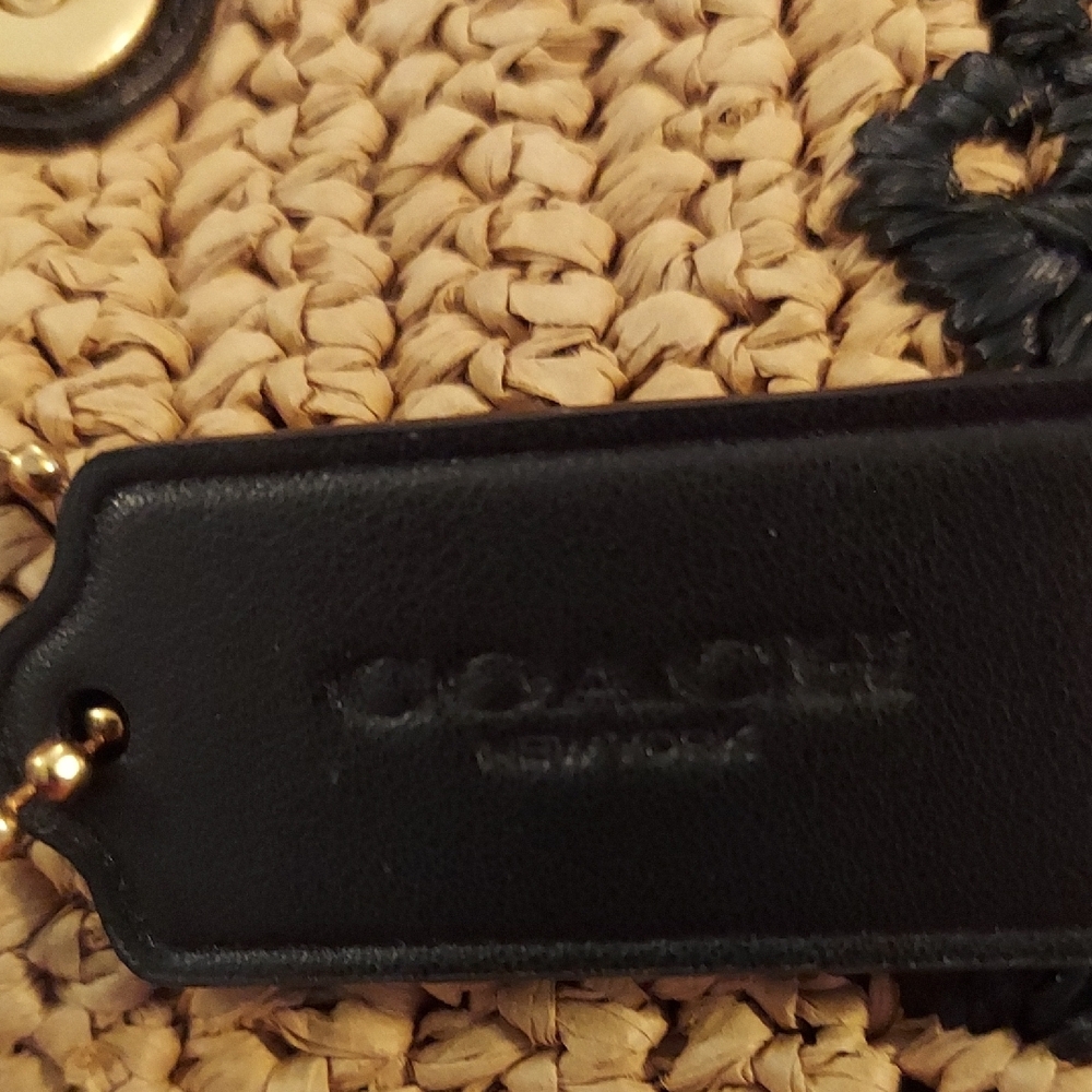 Coach Cargo Tote 26, NWT, Straw w/Black Accents - Picture 11 of 16